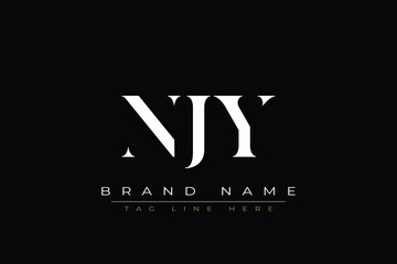 NJY abstract letter logo design. This logo is designed by three abstract letters