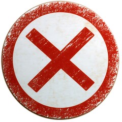 Fototapeta premium A red cross sign indicates a circular prohibition symbol displayed