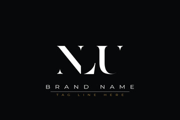 NLU abstract letter logo design. This logo is designed by three abstract letters