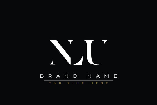 NLU abstract letter logo design. This logo is designed by three abstract letters
