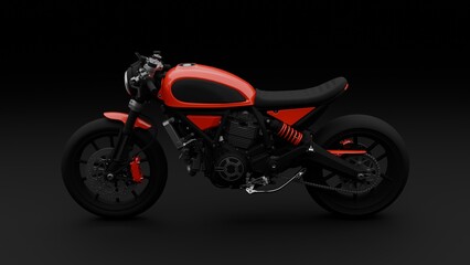 Fototapeta premium motorcycle scrambler style on black background