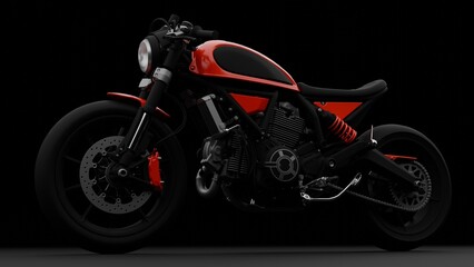 motorcycle scrambler style on black background