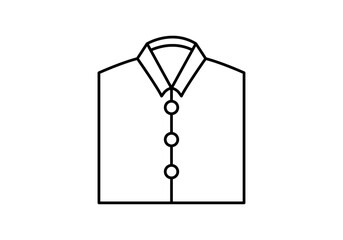 Icono negro de camisa doblada en fondo blanco