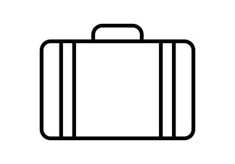 Icono negro de maletín en fondo blanco