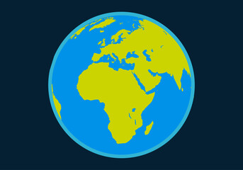 Planeta tierra en fondo azul oscuro