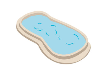 Piscina curva y ondulada con agua