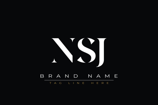 NSJ abstract letter logo design. This logo is designed by three abstract letters