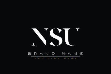 NSU abstract letter logo design. This logo is designed by three abstract letters