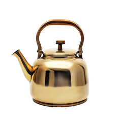 Metal kettle for boiling water, on a transparent background