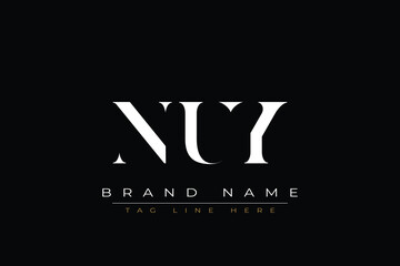 NUY abstract letter logo design. This logo is designed by three abstract letters