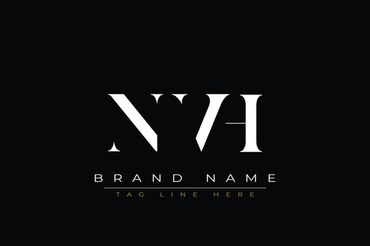 NVH abstract letter logo design. This logo is designed by three abstract letters