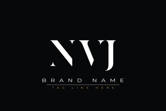 NVJ abstract letter logo design. This logo is designed by three abstract letters