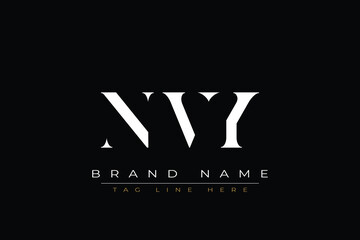 NVY abstract letter logo design. This logo is designed by three abstract letters