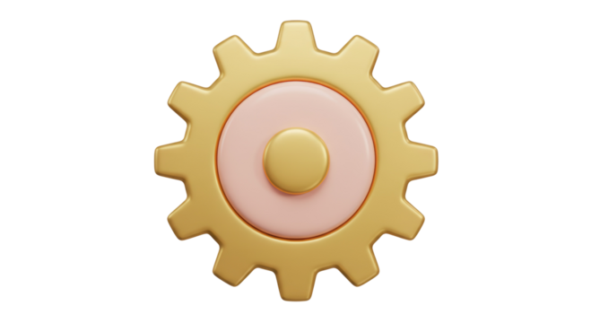 Isolated Pastel Cogwheel Gear Icon
