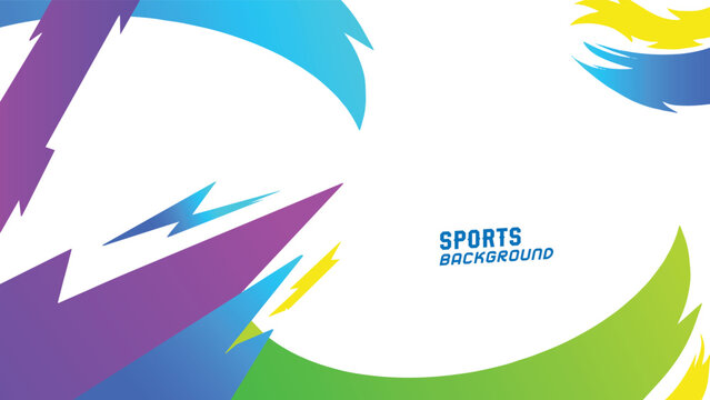 Sports background with dinamic shape and green blue background. abstract background. Vector international sports day