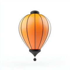 Obraz premium 3D Render of Lantern Icon, Orange and Black, White Background.