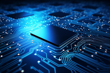 Futuristic AI Circuit Board Background