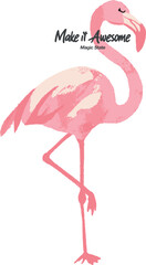flamingo girl illustration for print