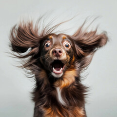 Naklejka premium hund, yorkshire, terrier, welpe, hübsch, tier, haustier, yorkshire terrier, isoliert, portrait, canino, gering, weiß, braun, säugetier, atelier, süss, breed, haar, fell, reinrassig, sitzen, jung, haus