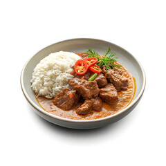 Delicious Thai Beef Massaman Curry with Rice