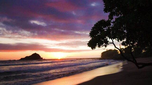 Dawn at Koki Beach With Alau Island in The Distance, Koki Beach Park, Hana, Maui, Hawaii, USA