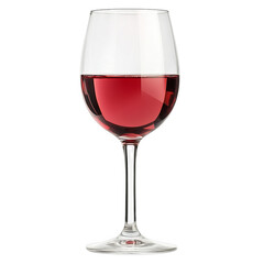 A glass of red wine on a transparent background
