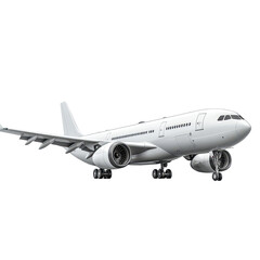 3D Logistic Airplane side view isolate on white background