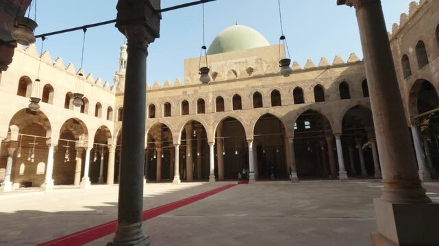 Ibn tulun mosque courtyard changing light, Cairo, Egypt