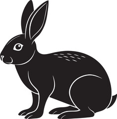  simple rabbit icon silhouette vector isolated on white