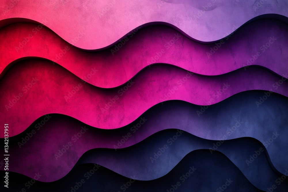 Poster Abstract gradient waves creating a colorful pattern