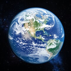 A beautiful vibrant view of the planet earth in space