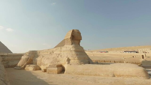 Great sphinx of giza watching over the desert sands