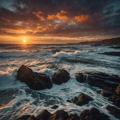 Obraz premium sunset over the sea