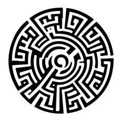Ancient Greek symbol - black and white design for tattoos, logos and vectors - isolated on white