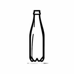 Line drawing of a plastic beverage bottle.