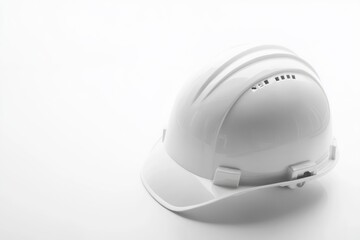 Fototapeta premium White safety helmet on plain background