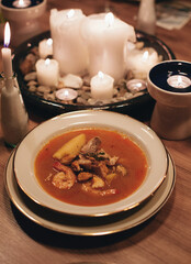 red seafood soup for dinner