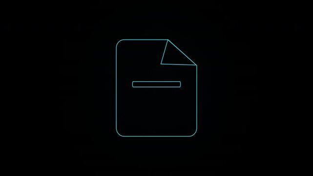 scanning for malware and threats animation, cybersecurity and cyber space animation, scanning document, threat analysis and data protection concept, neon glow, futuristic hud, file integrity verify