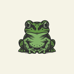 Frog drawing illustration front view