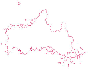 山口県　地図　白　イラスト © 酢漬け きゅうりの