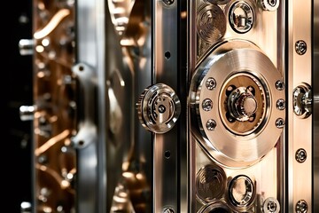 Complex industrial machine with shiny metal gears rotating smoothly