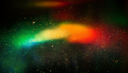 Obraz premium Multicolor abstract background with dust, noise and film grain. Blurred beautiful glow and bokeh. Holographic and scratched effects. Creative art wallpaper. Poster design. Generated AI