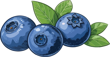 Blueberry in white background vector design, Blueberry vector design