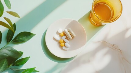 Medication management for chronic conditions, tablets and capsules on table