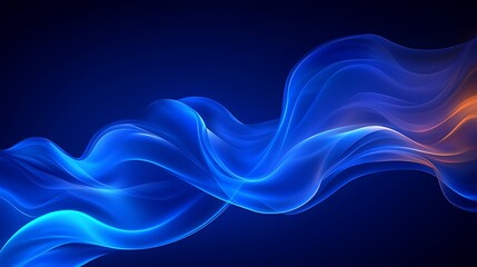 Abstract Blue and Orange Flowing Forms