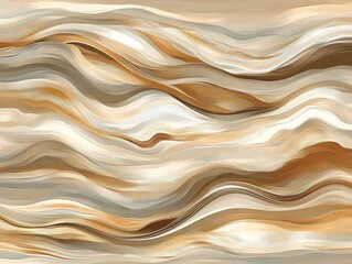 Obraz premium Abstract artwork of flowing curved lines with various warm hues
