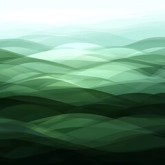 Fototapeta premium Abstract illustration depicting rolling hills in varying shades of green