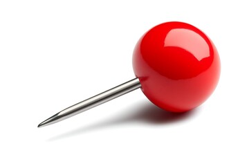 a red push pin isolated on a white background