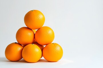 a stack of oranges against a white background