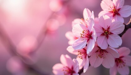 Fototapeta premium Delicate pink sakura blossoms, full bloom, soft petals , pink flower, flower, cherry blossom